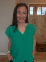 Petal Sleeve Blouse with Tassel Detail