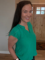 Petal Sleeve Blouse with Tassel Detail