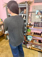 Waffle Knit Long Sleeve Top