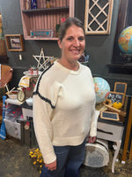 Sweater with Contrast Stitching on Seam