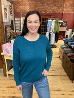 Front Seam Round Neck Sweater