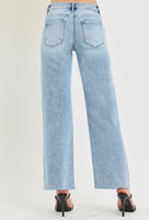 Risen Brand Crop Jeans with Raw Hem