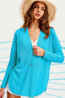 Lightweight Waffle Knit Cardigan