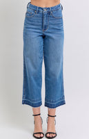 Judy Blue Cropped Release Hem Wide Leg Denim