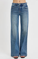 Tummy Control Wide Leg Denim with Adjustable Waist Band