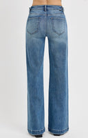 Tummy Control Wide Leg Denim with Adjustable Waist Band