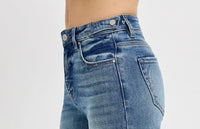 Tummy Control Wide Leg Denim with Adjustable Waist Band