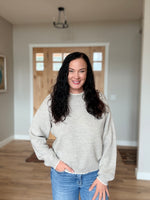 Contrast Edge Crew Neck Long Sleeve Pullover