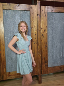 V Neck Mini Dress