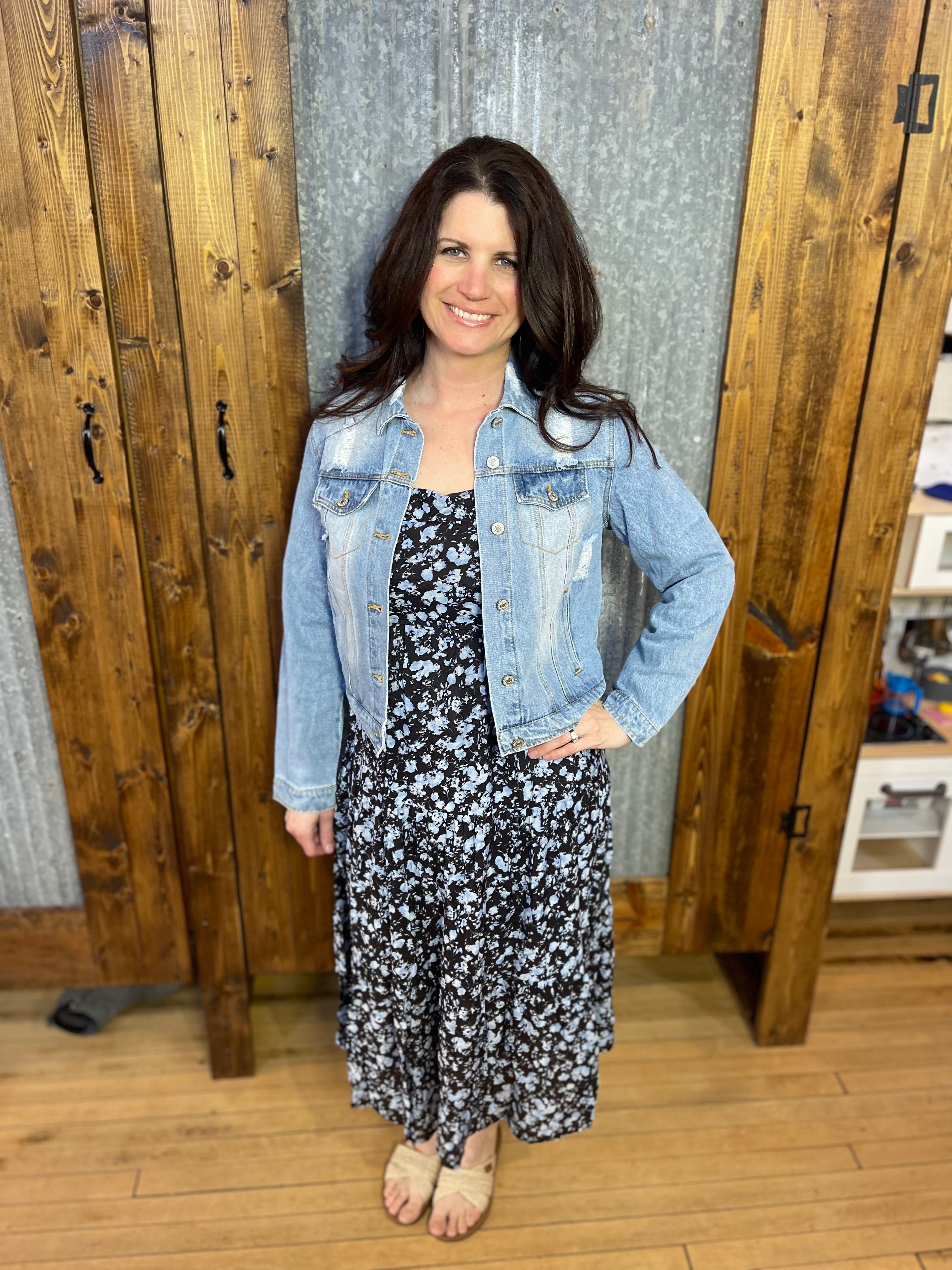 Lightwash Distressed Denim Jacket | Old Soul Boutique