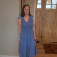 Flutter Sleeve Midi Dress