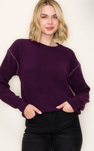 Contrast Seam Sweater