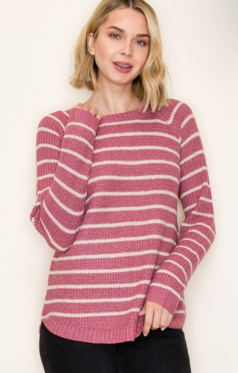 Mauve Stripe Sweater