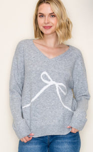 Bow Printed Sweater