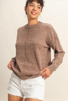 Front Seam Crewneck Sweater
