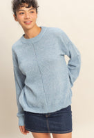 Front Seam Crewneck Sweater
