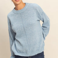 Front Seam Crewneck Sweater