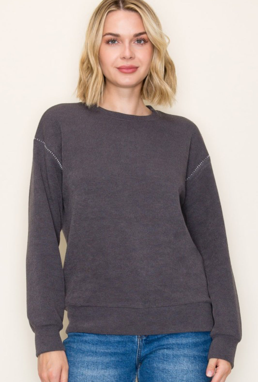 Contrast Seam Sweater