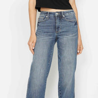 Judy Blue Tummy Control Strait Leg with Raw Hem