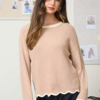 Scallop Trim Sweater