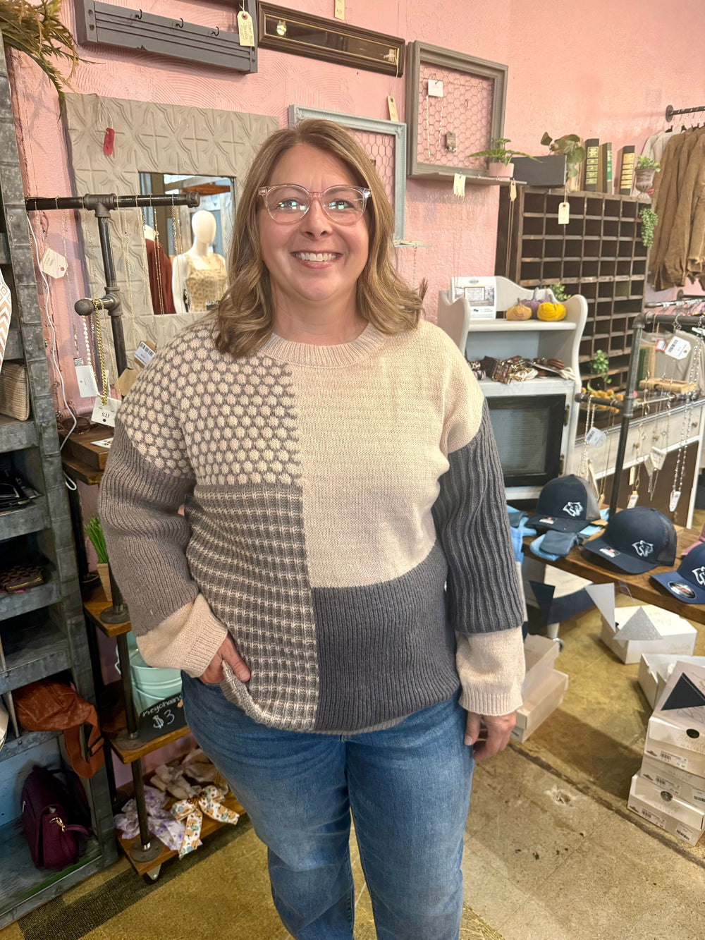 Mixed Pattern Sweater