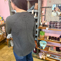 Waffle Knit Long Sleeve Top