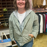 Quilted Jacket with Contrast Hood