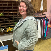 Quilted Jacket with Contrast Hood