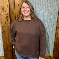 Relaxed Fit Sweater with Exposed Seam