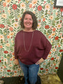 Burgundy Scuba Dolman Top