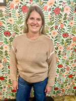 Sweater with Contrast Stitching on Seam
