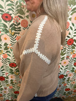 Sweater with Contrast Stitching on Seam
