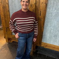 Stripe Sweater with Exposed Seam