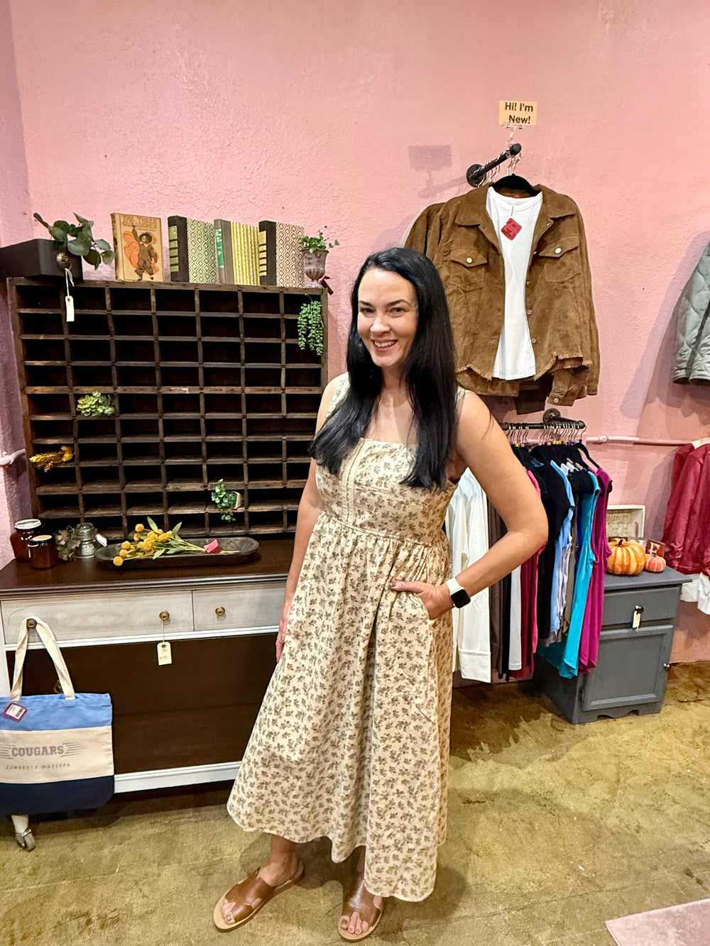 Front Hook and Eyelet Midi Dress