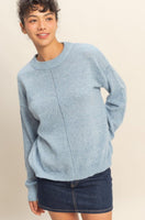 Front Seam Crewneck Sweater
