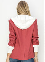 Linen Blazer with Built in Hood
