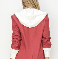 Linen Blazer with Built in Hood