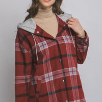 Plaid Hooded Shacket