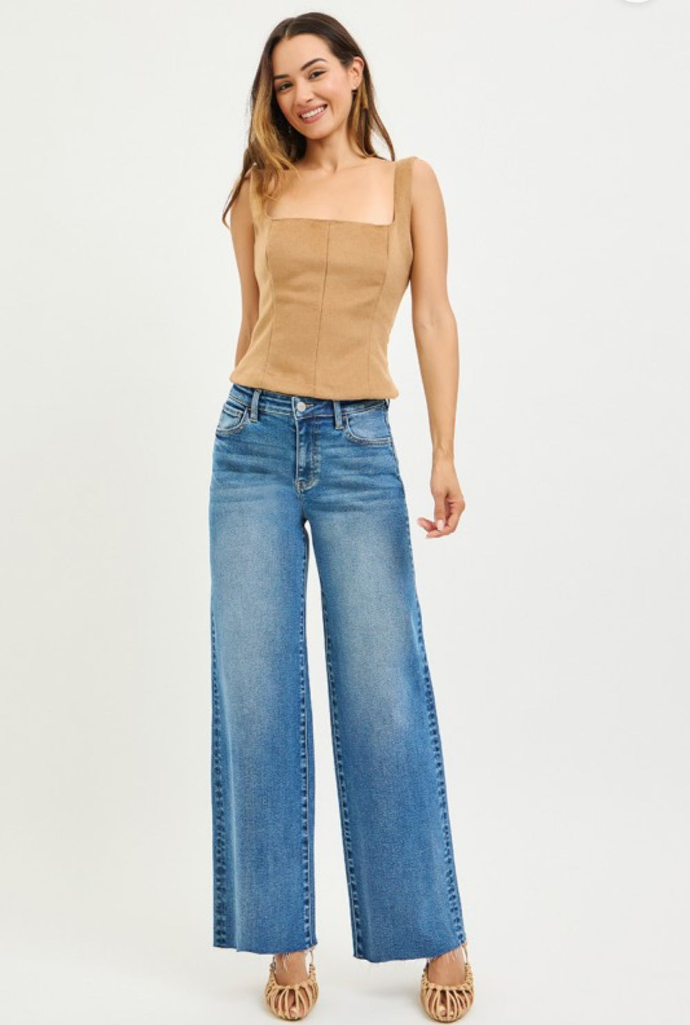 Mid Rise Wide leg denim