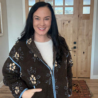 Floral Fleece Sherpa Jacket