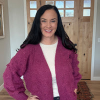 Magenta Oversized Cardigan