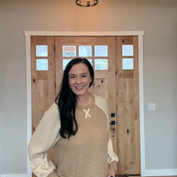 Reglan Sleeve Top With Floral Detail.