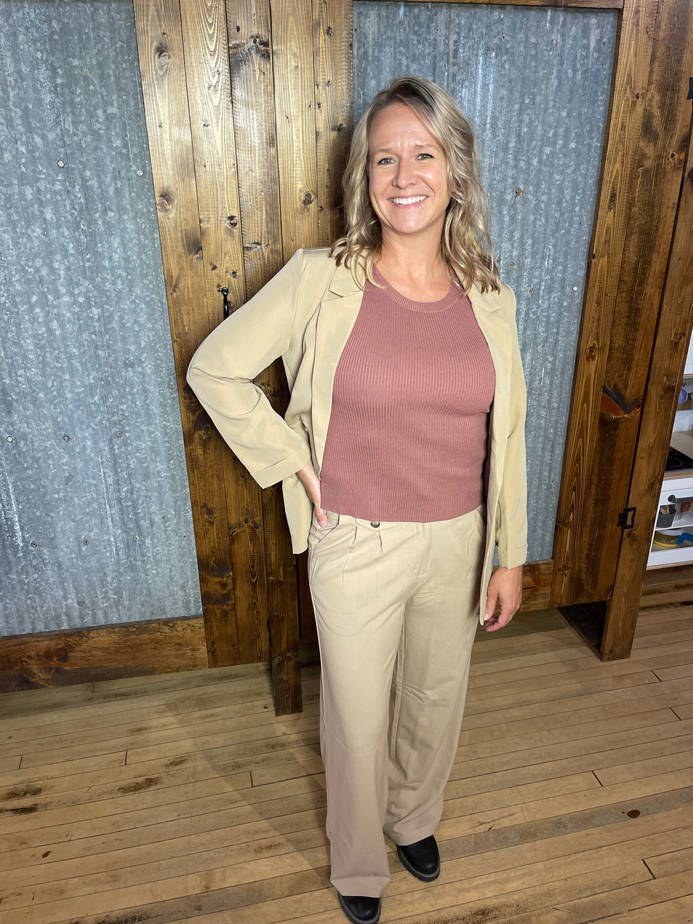 Rolled Sleeve Blazer