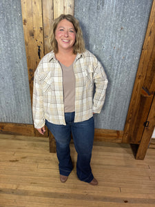 Cream Plaid Shacket