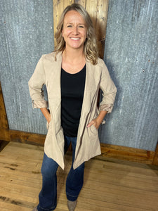 Peach Skin Belted Trench Coat