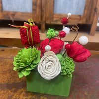 Grinch Themed Wooden Flower Arrangement