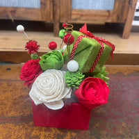 Grinch Themed Wooden Flower Arrangement