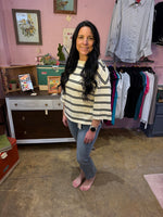 Short Sleeve Stripe Relaxed Fit Top
