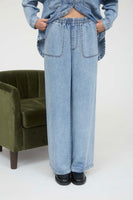 Chambray Wide Leg Pants
