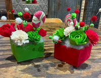 Grinch Themed Wooden Flower Arrangement
